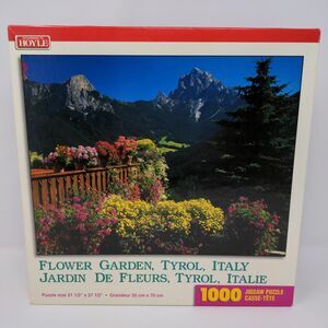 1000-Piece Hoyle Flower Garden & Mountains Tyrol, Italy Jigsaw Puzzle 2001 *READ